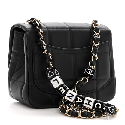 Chanel Lambskin Resin Crystal Square Quilted Mini Monacoco Flap Black 3 of 11