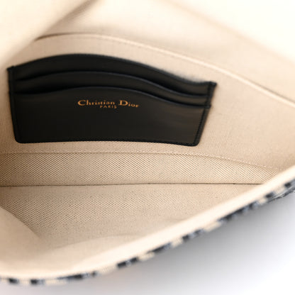 Christian Dior Oblique Flap Pouch Clutch Blue 5 of 8