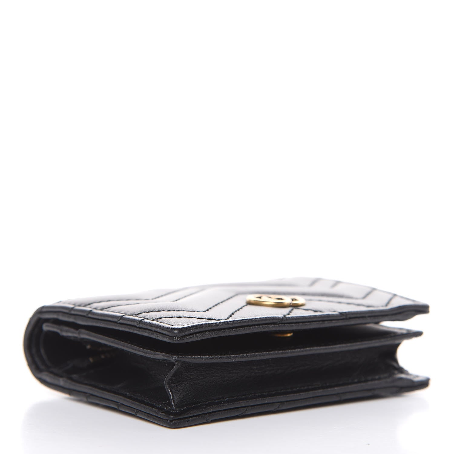 Gucci Calfskin Matelasse GG Marmont Card Case Wallet Black 4 of 8