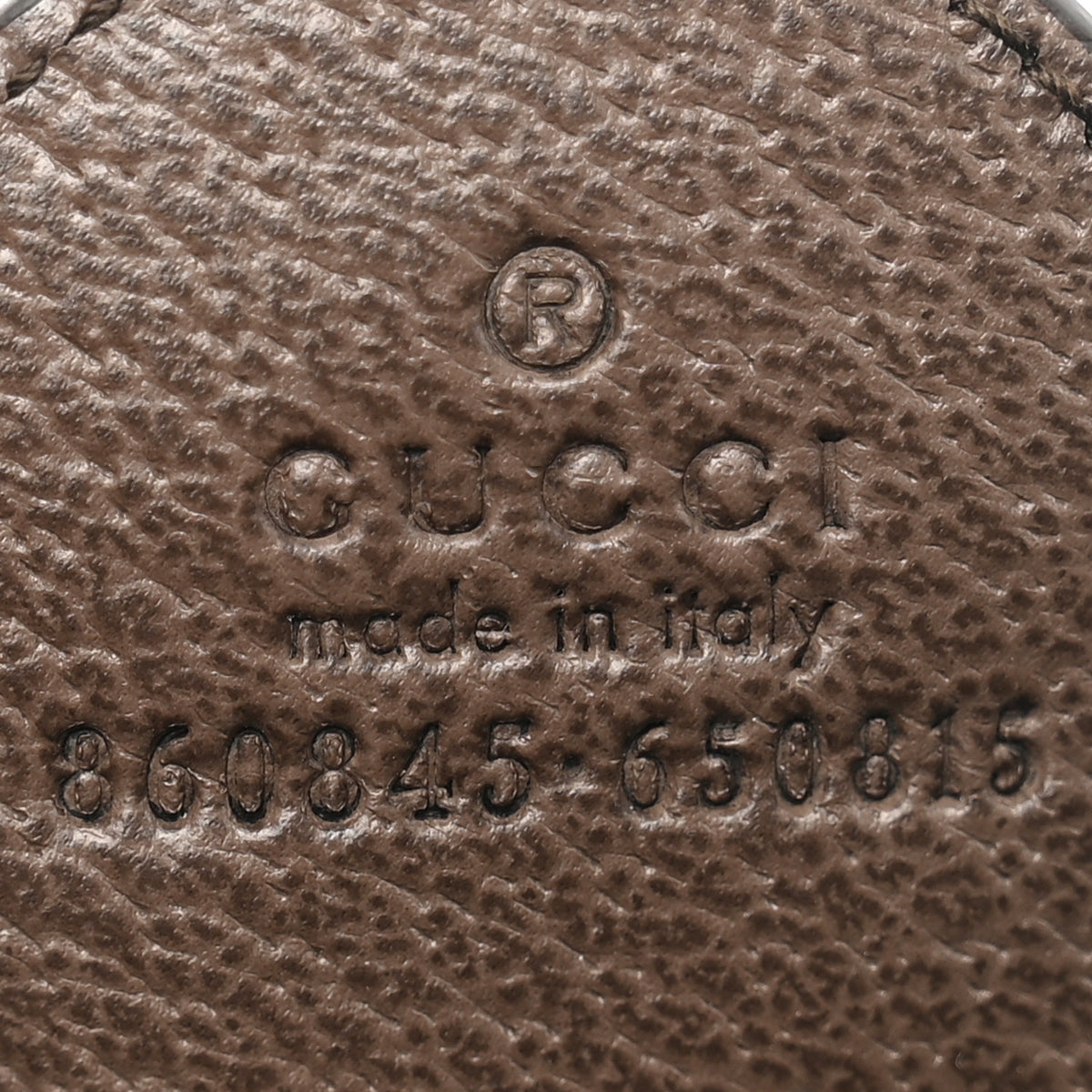Gucci Monogram Web Small Giglio Tote Beige Dark Brown 8 of 11