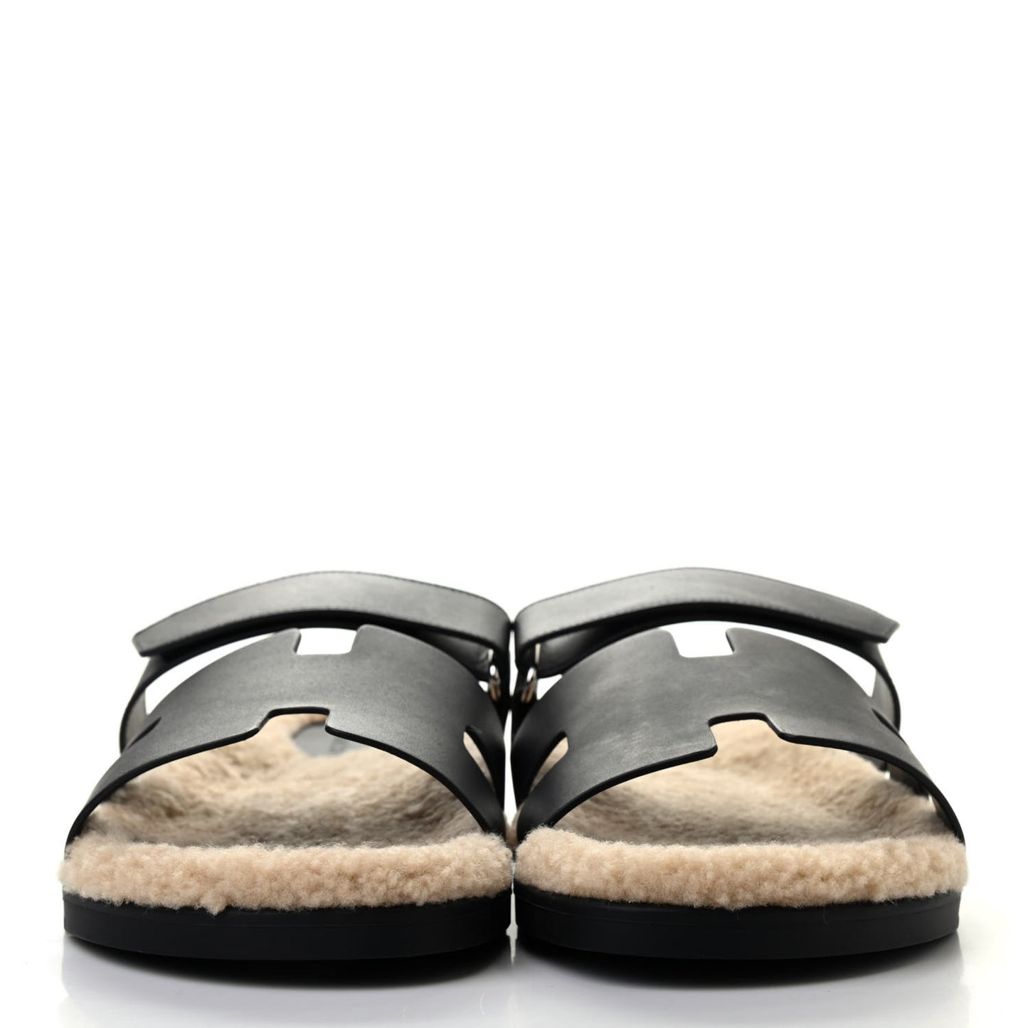 Veau Indios Woolskin Mens Chypre Sandals 44 Black Ecru