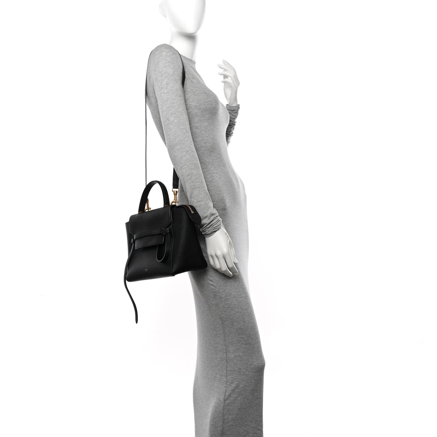 Grained Calfskin Micro Belt Bag Black