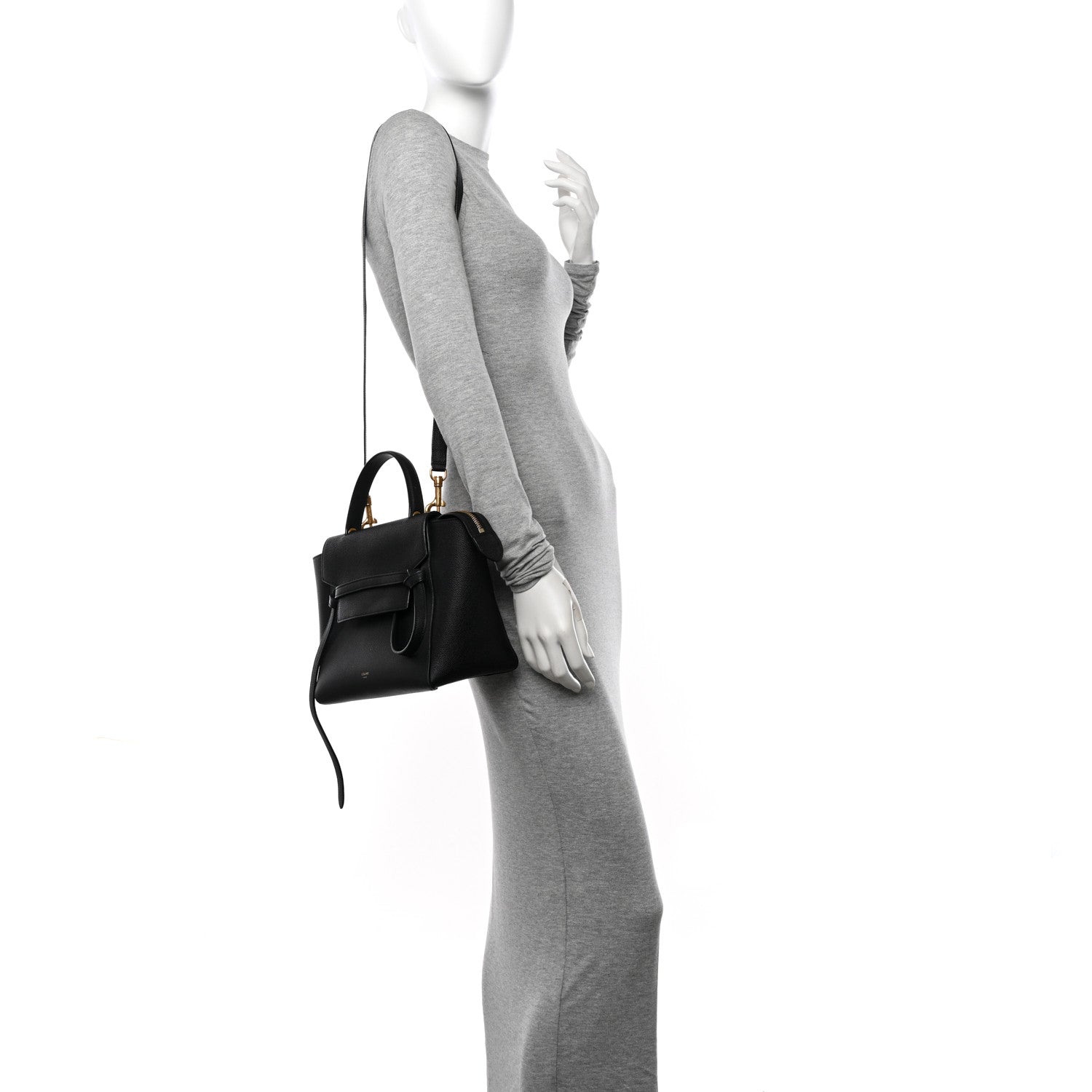 Celine Grained Calfskin Micro Belt Bag Black 2 of 9