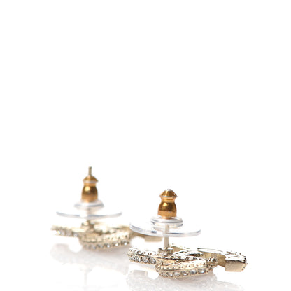 Chanel Crystal 90’s Icon CC Stud Earrings Gold 2 of 4