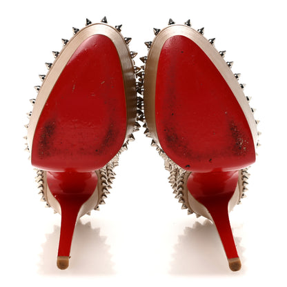 Christian Louboutin Nappa Bianca Spikes 140 Pumps 37.5 Corde Silver 6 of 8