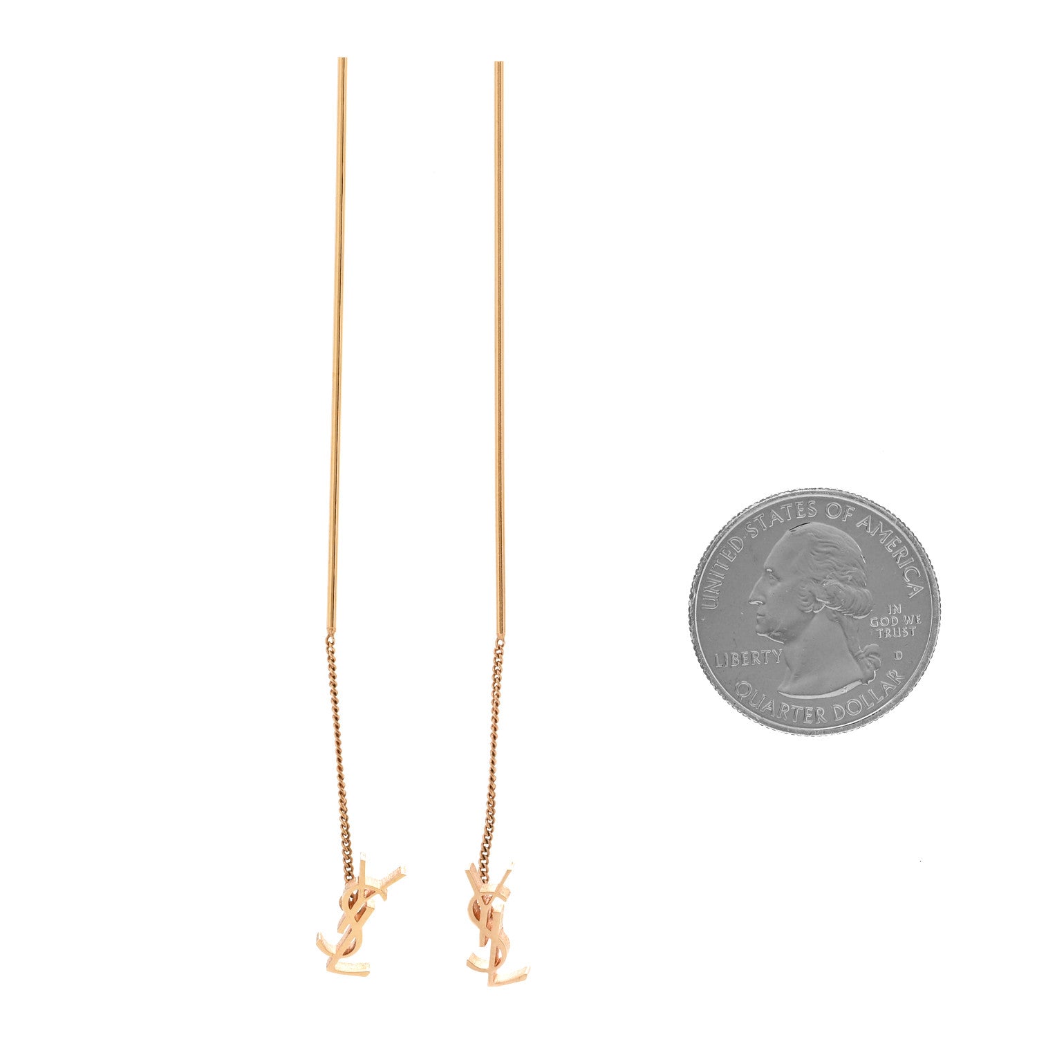 Saint Laurent Metal Opyum Threader Earrings Gold 2 of 4