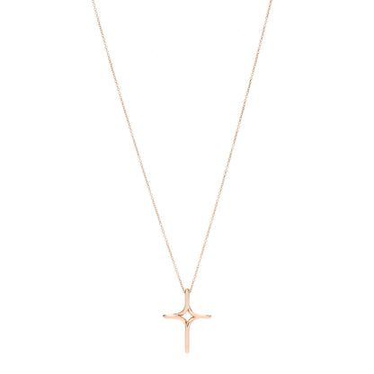 Tiffany 18K Rose Gold Elsa Peretti Infinity Cross Pendant Necklace 1 of 5