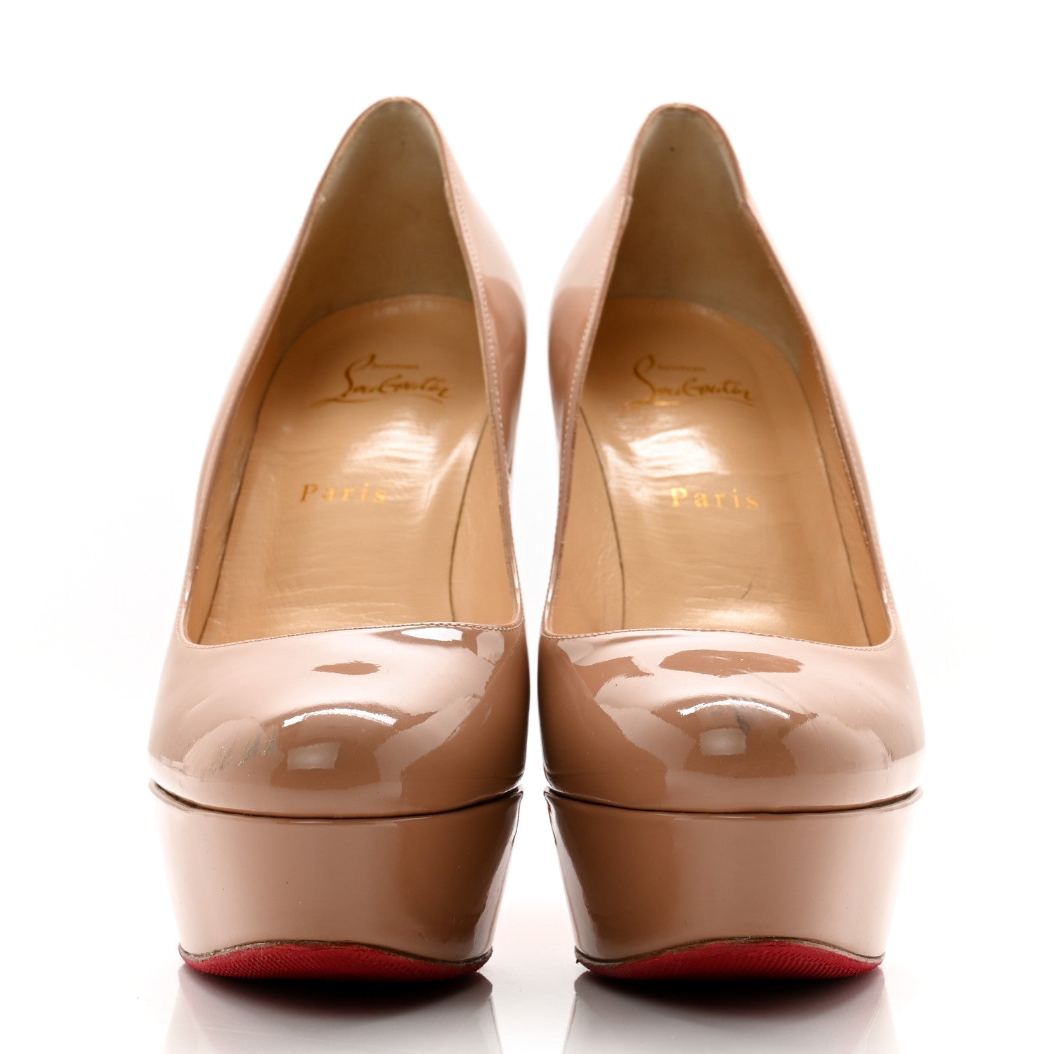 Christian Louboutin Patent Bianca 140 Pumps 39 Nude 2 of 9
