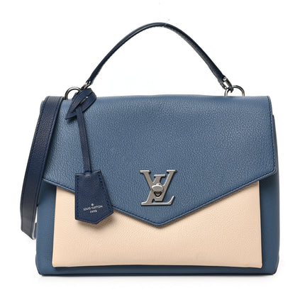 Louis Vuitton Soft Calfskin My Lockme Top Handle Blue Jean Creme 1 of 8