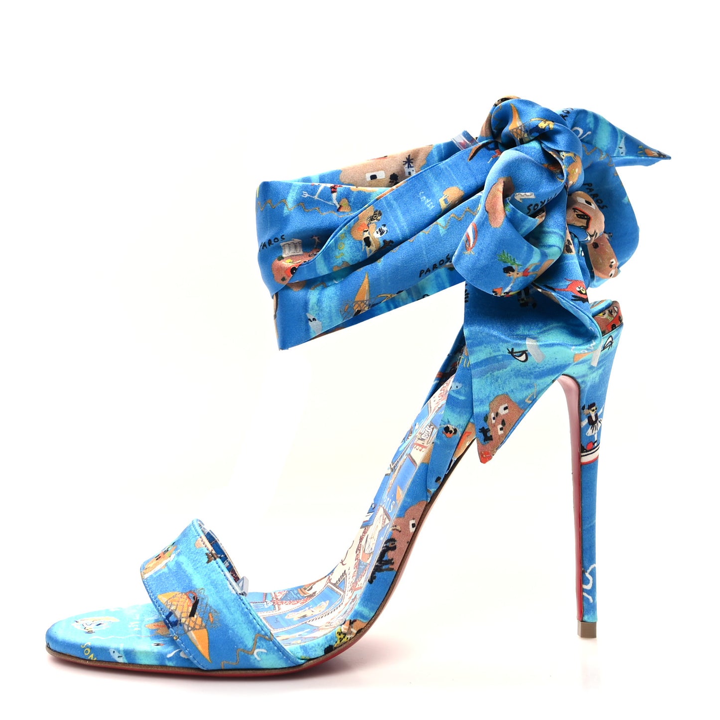 Crepe Satin Greekaba Du Desert 100 Sandal 39 Blue Multicolor