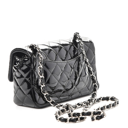 Chanel Patent Calfskin Quilted Mini Rectangular Flap Black 3 of 7