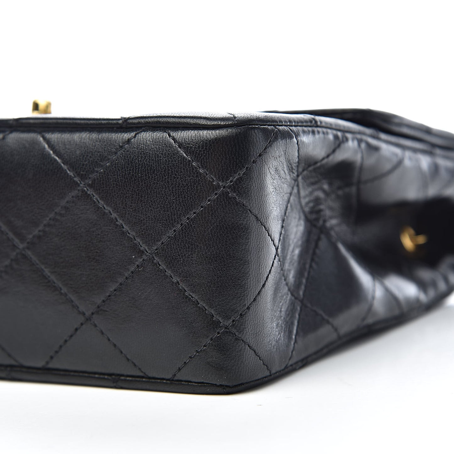 Lambskin Quilted Mini Square Flap Black