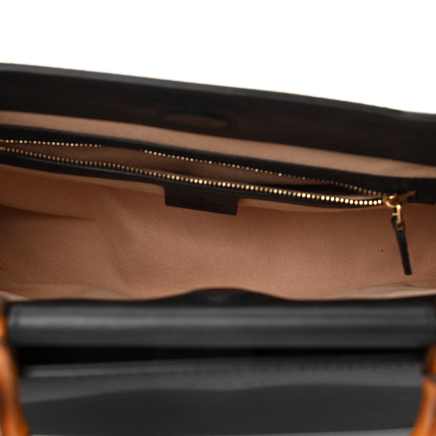 Nappa Bamboo Web Small Nymphaea Top Handle Bag Black