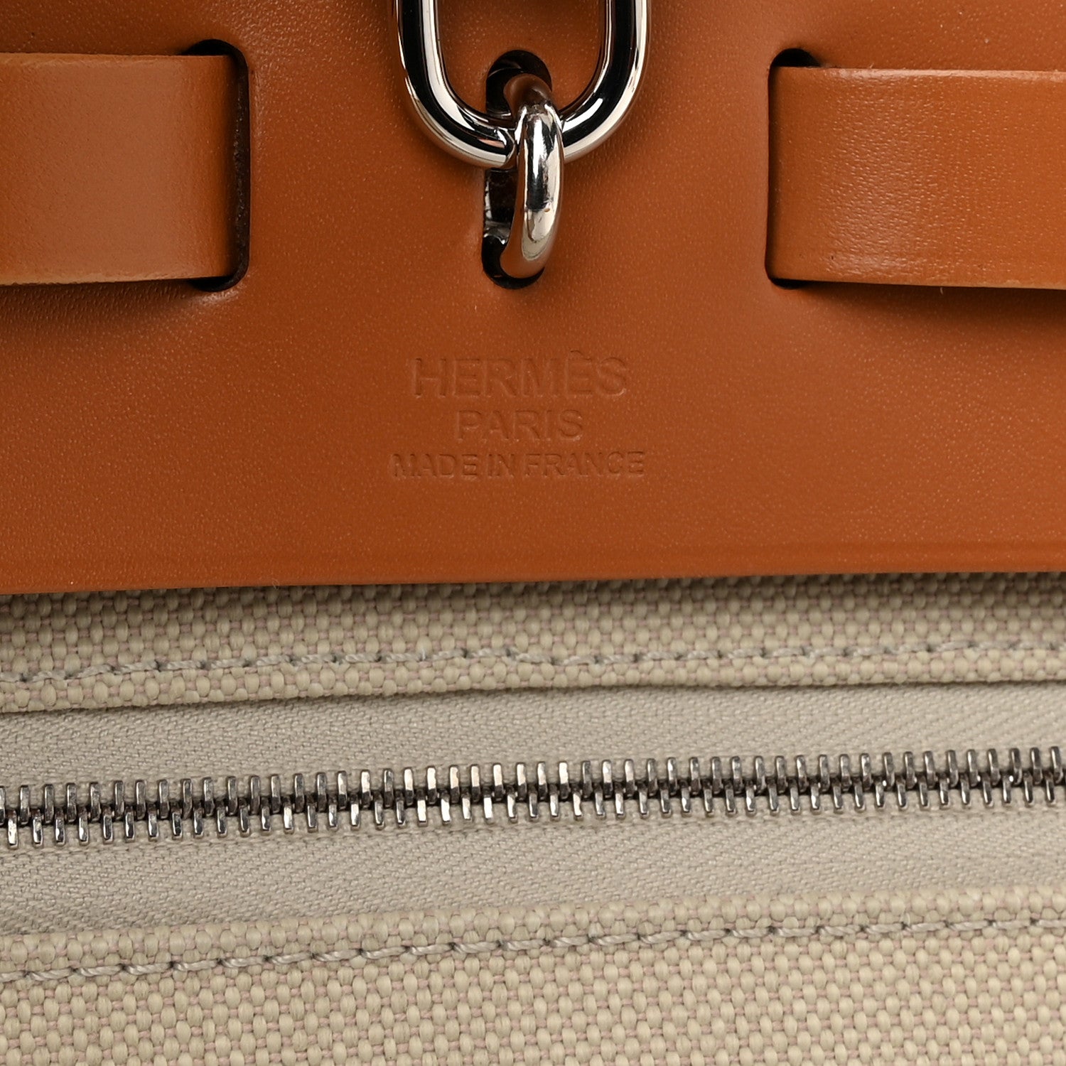 Hermes Military Toile Vache Hunter Herbag Zip 31 PM Beton Toffee 7 of 12