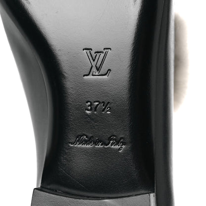 Louis Vuitton Calfskin Mink Upper Case Flat Loafer 37.5 Black 6 of 10