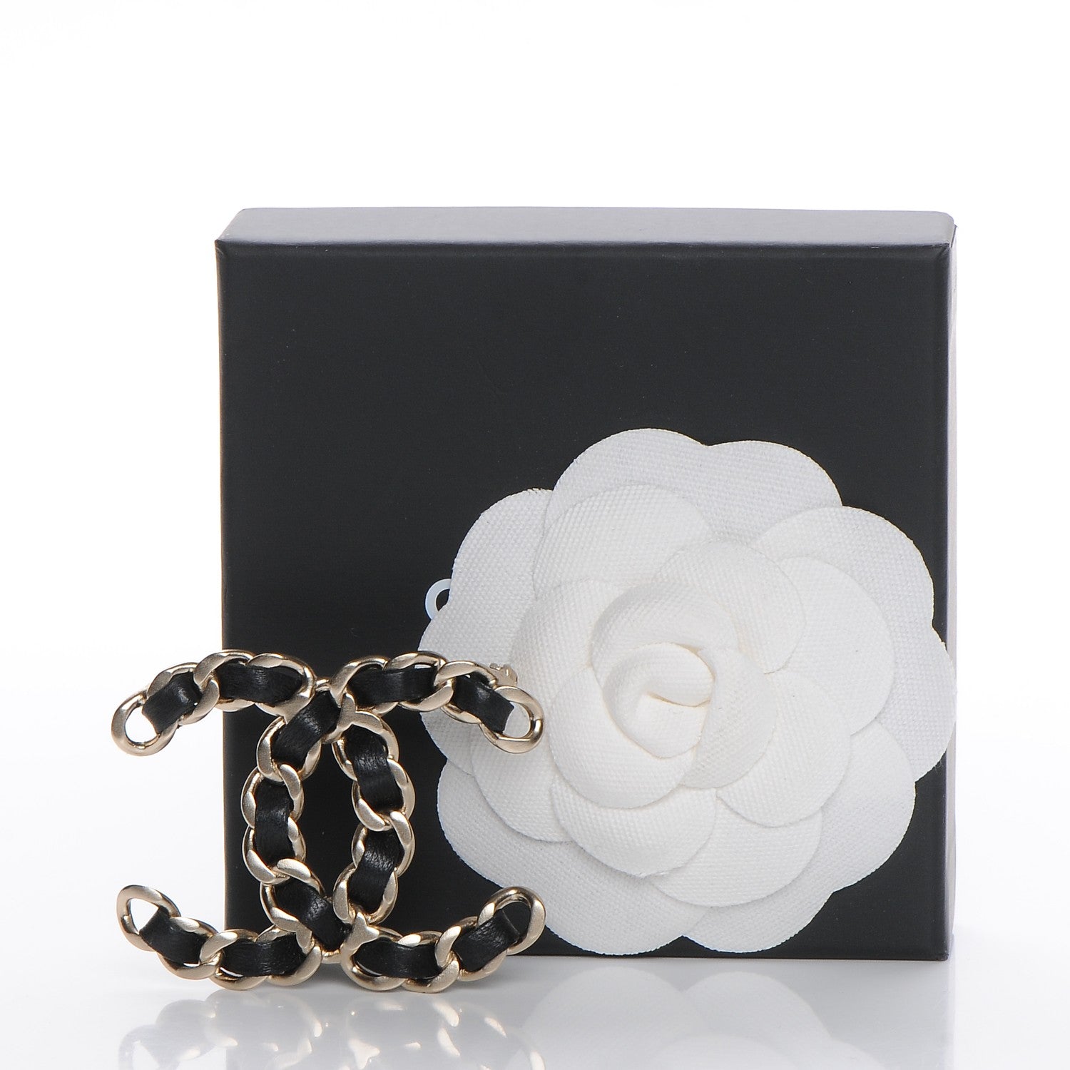 Chanel Lambskin Chain CC Brooch Black Gold 5 of 5