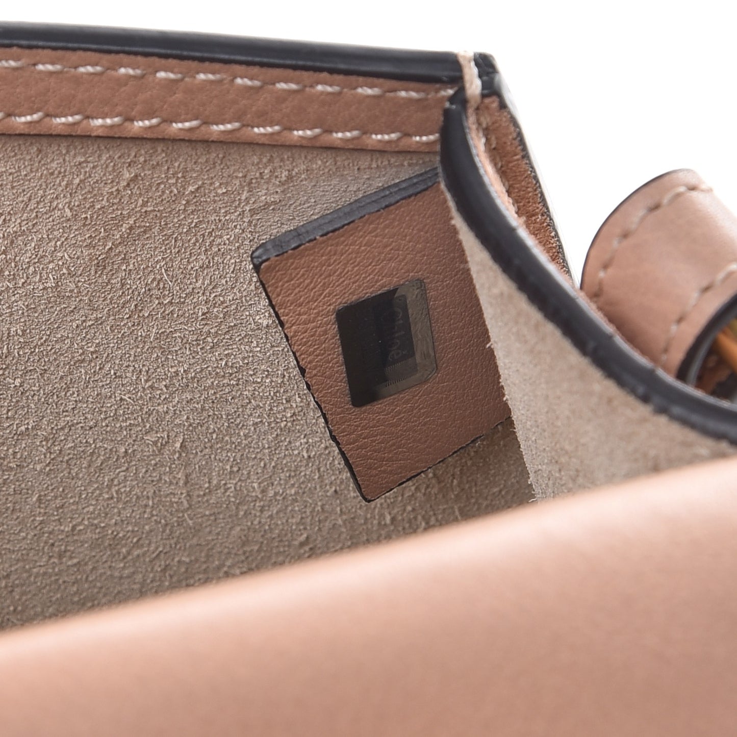 Calfskin Suede Small Nile Bracelet Bag Biscotti Beige