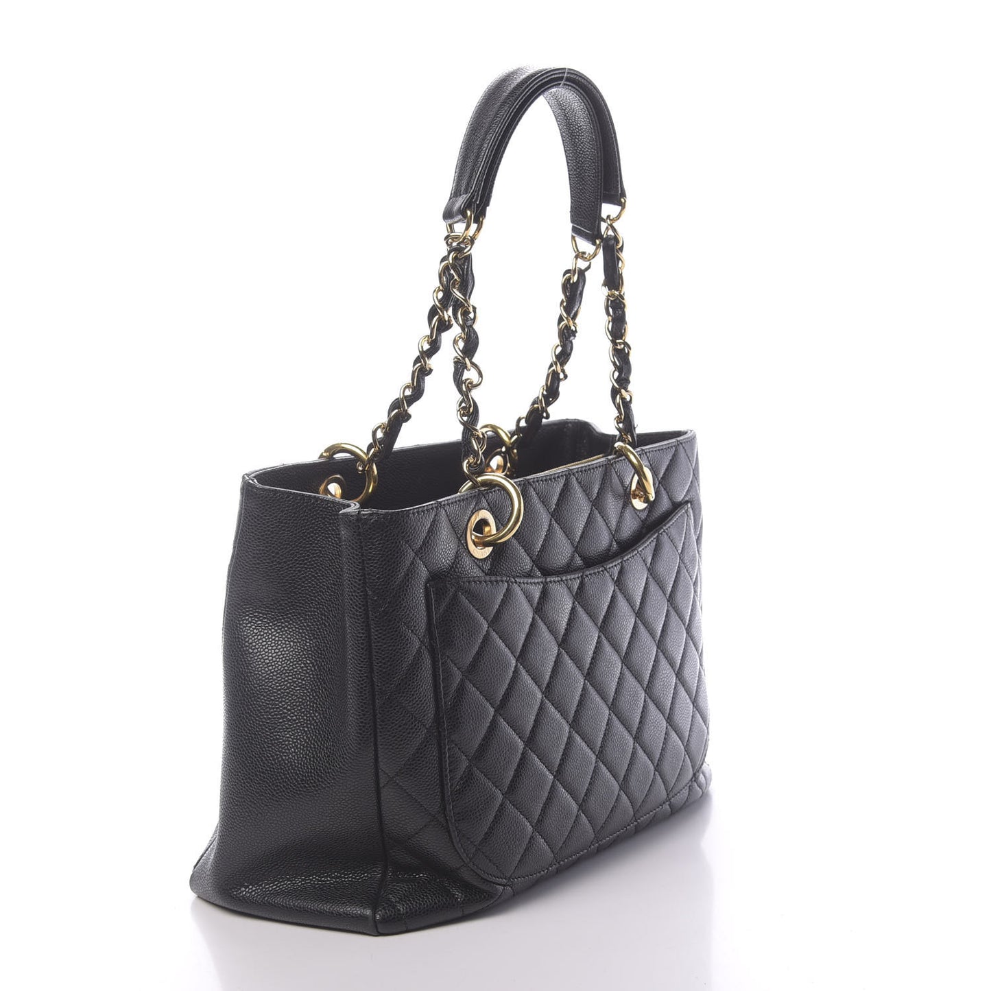 Caviar Quilted Grand Shopping Tote GST Black