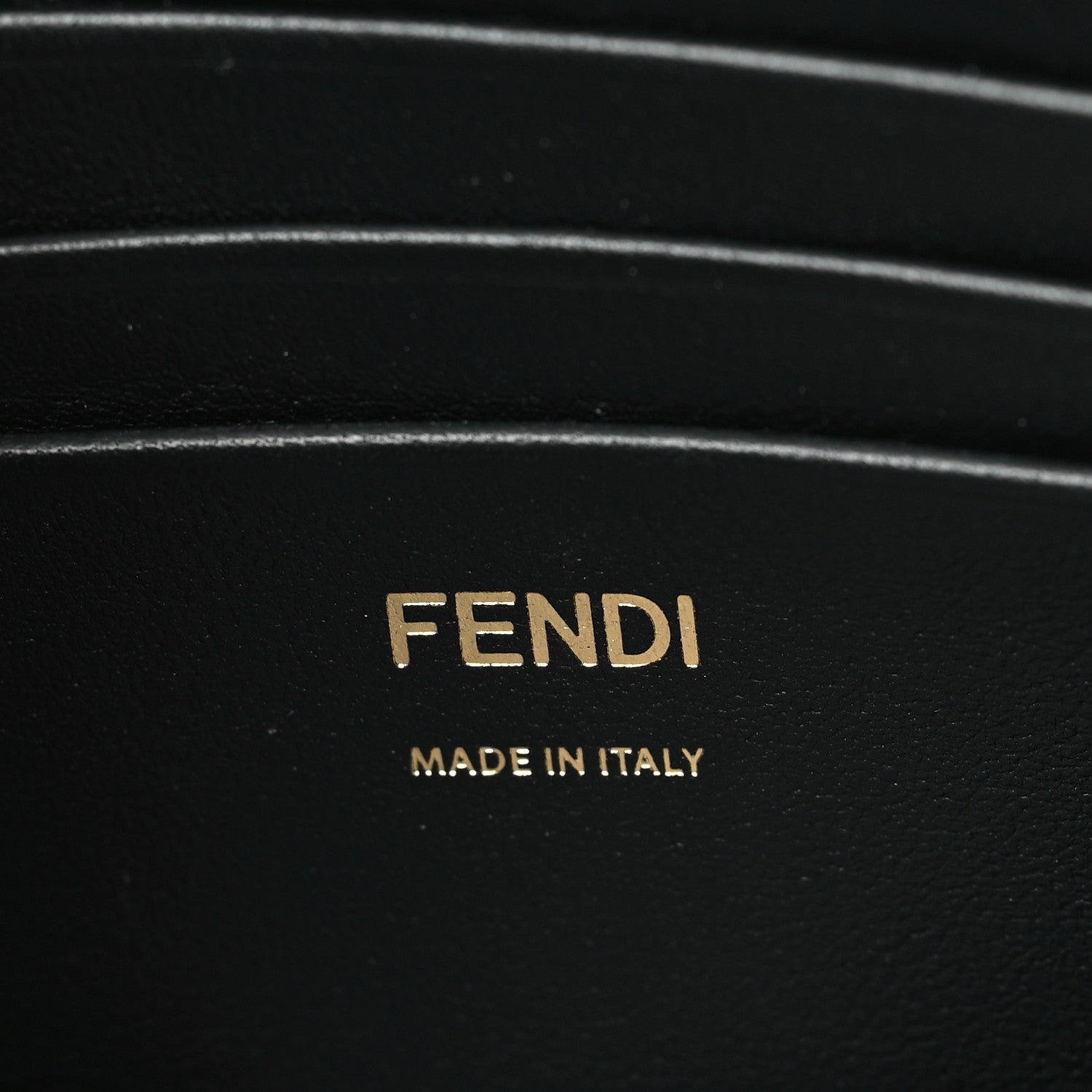 Fendi Shearling Vitello Dolce Macro FF 1974 Mini Baguette Tobacco Black 6 of 9