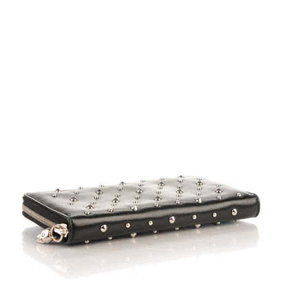 Alexander McQueen Nappa Studded Skull Zip Around Wallet Black 4 of 7