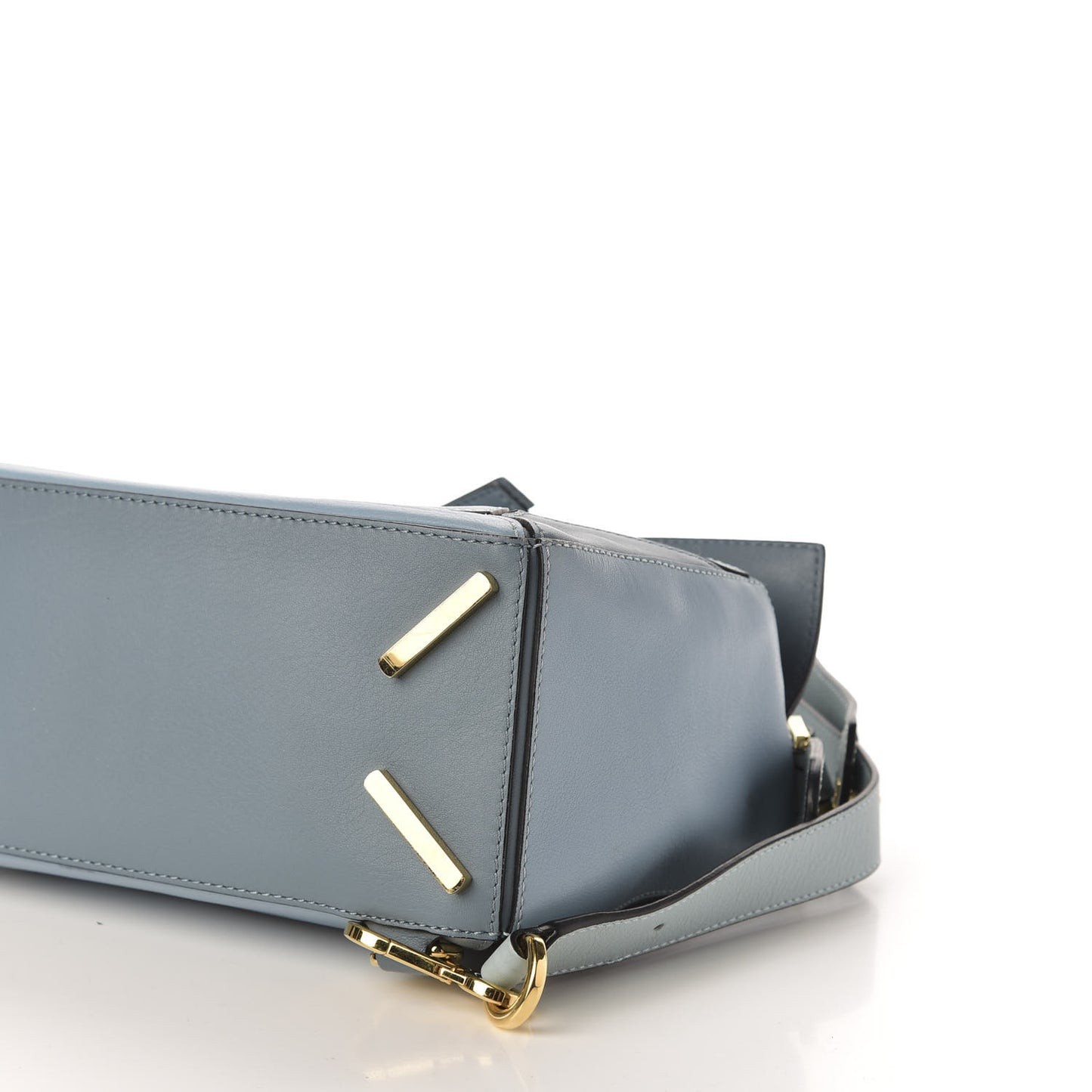Calfskin Small Puzzle Bag Aqua Light Blue Stone Blue