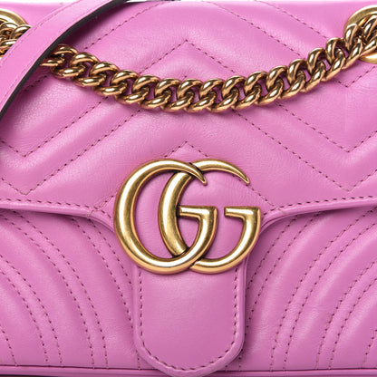 Gucci Calfskin Matelasse Mini GG Marmont Shoulder Bag Candy Mousse 11 of 11