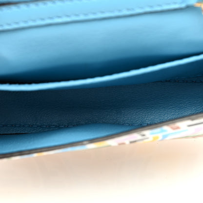 Fendi X SARAH COLEMAN Vitello Liberty Ceylon Micro FF Fish Eye Embossed Nano Baguette Charm Multicolor Cyber Blue 5 of 9