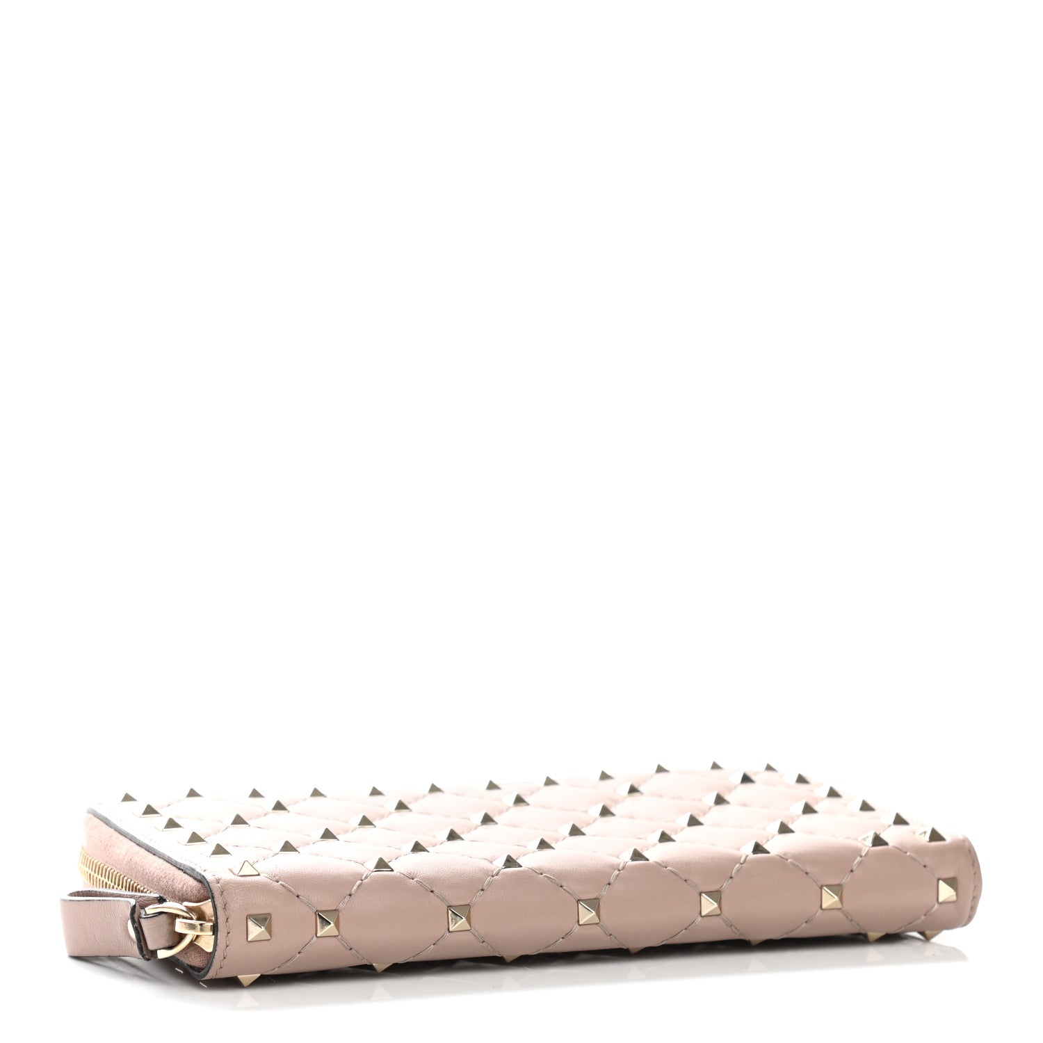 Valentino Garavani Nappa Rockstud Spike Zip Around Wallet Poudre 3 of 8