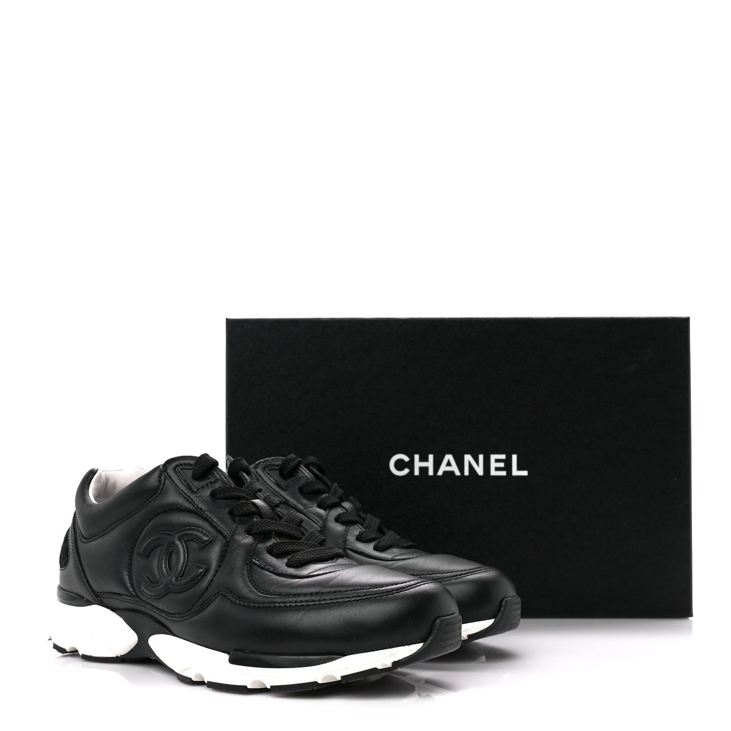 Calfskin CC Sneakers 40 Black