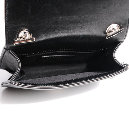 Chanel Plexiglass Patent Mini Striped Boy Brick Flap Black White 7 of 7