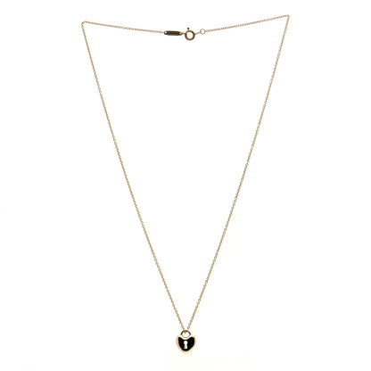 Tiffany 18K Yellow Gold Mini Heart Lock Pendant Necklace 3 of 5