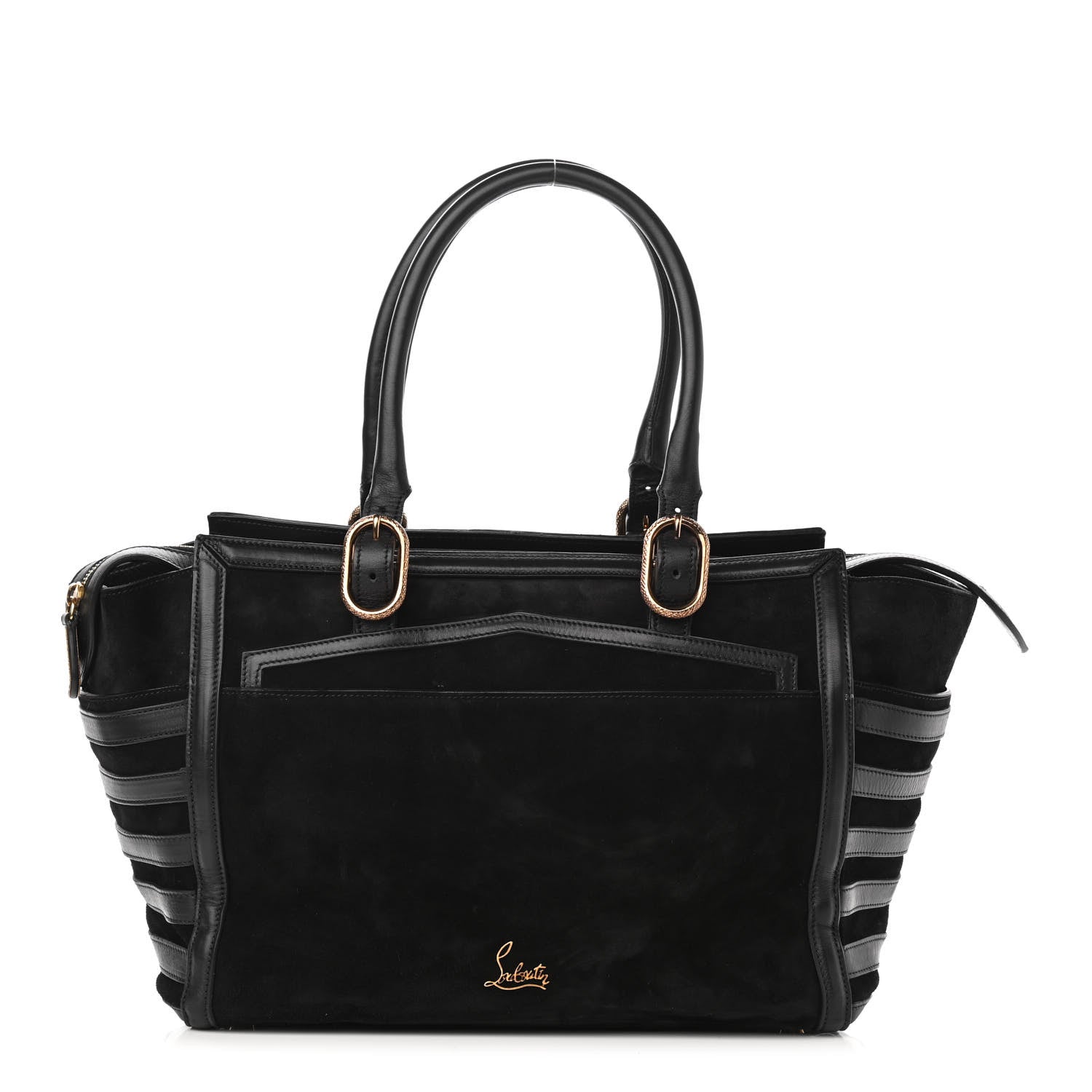 Christian Louboutin Suede Calfskin Farida Bowler Bag Black 1 of 9