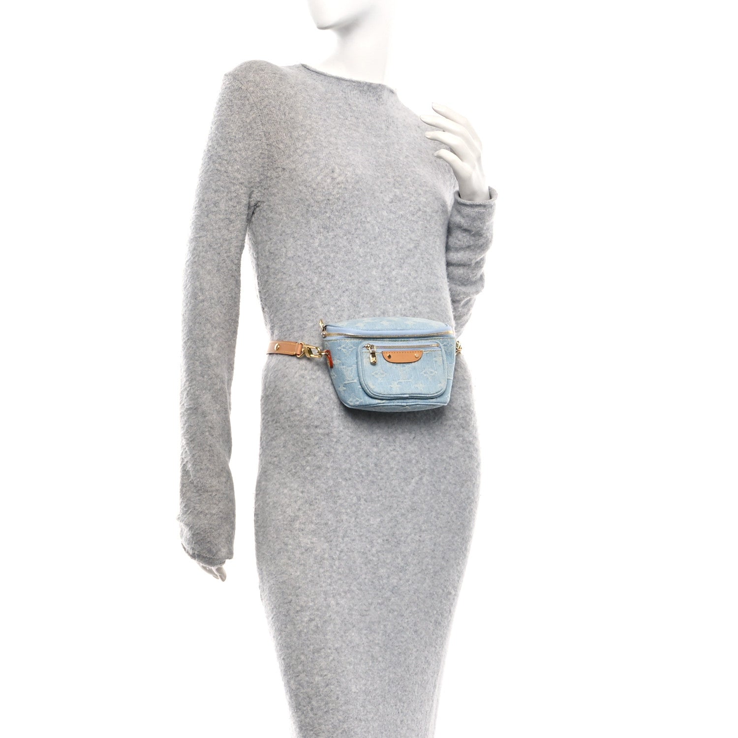 Louis Vuitton Monogram Denim Mini Bumbag Sky Blue 2 of 9
