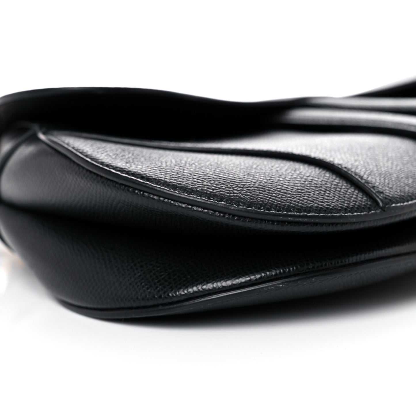 Grained Calfskin Saddle Bag Black
