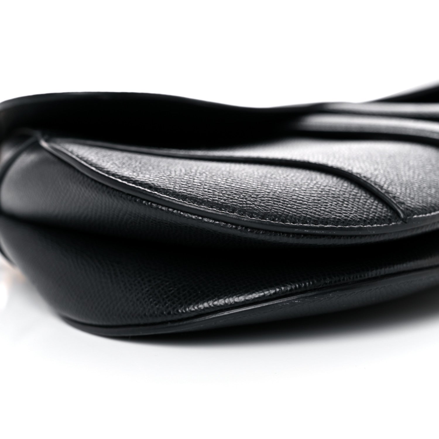 Christian Dior Grained Calfskin Saddle Bag Black 8 of 9