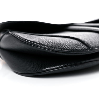 Christian Dior Grained Calfskin Saddle Bag Black 8 of 9