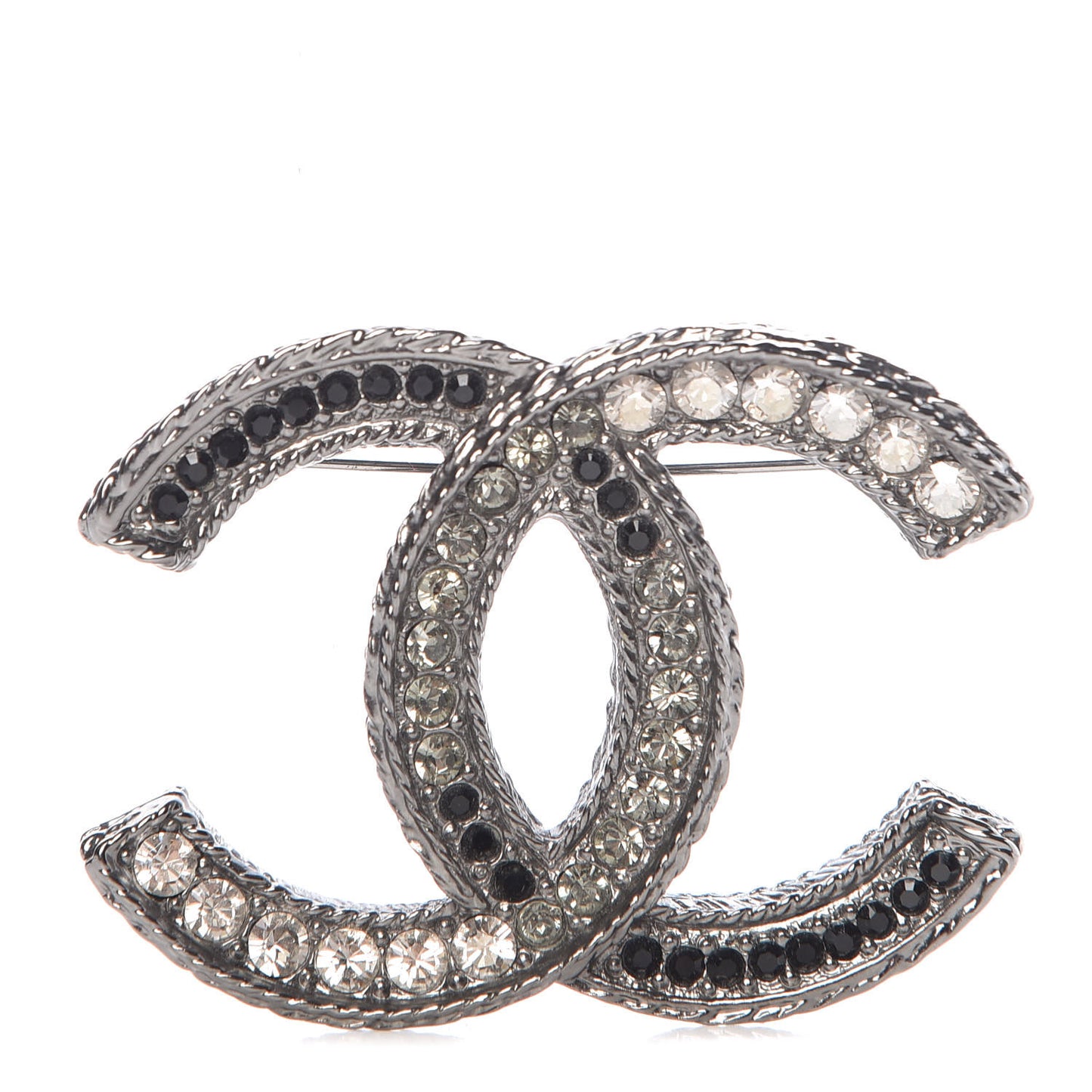Ruthenium Crystal CC Brooch Black