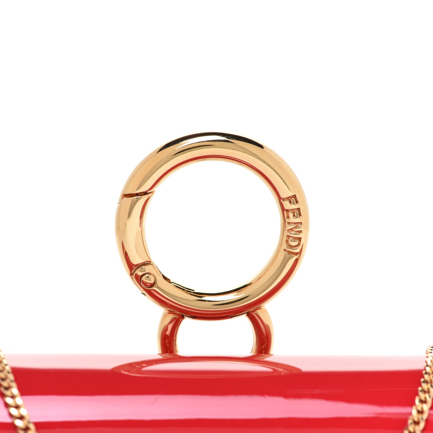 Vitello Vernice Mou Nano Baguette Charm Rosso Cardinale
