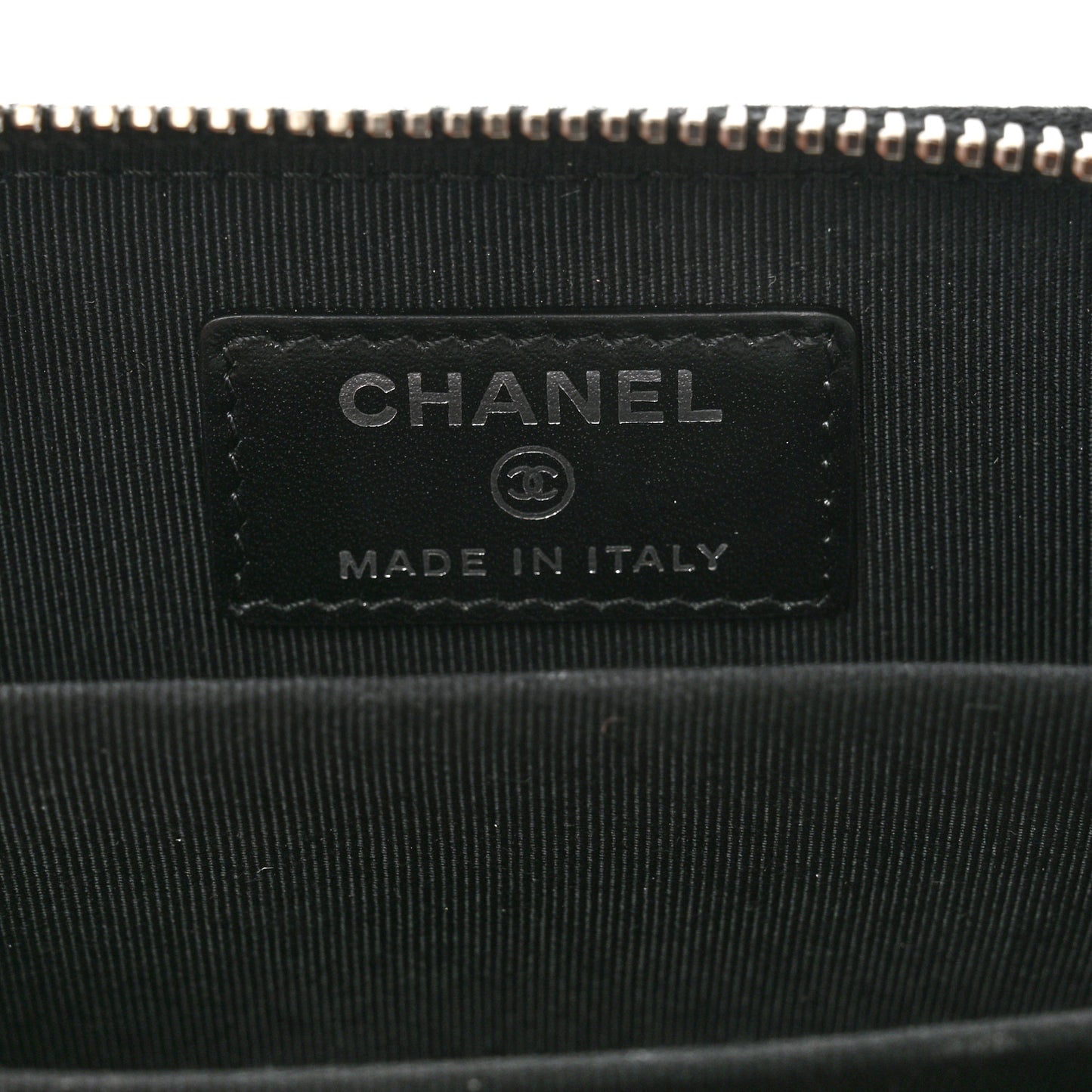 Patent Calfskin Quilted Zip Coin Purse Black