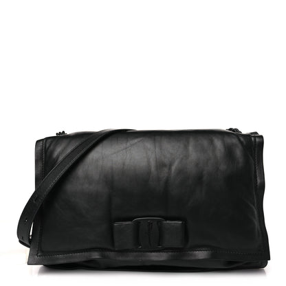 Salvatore Ferragamo Calfskin Small Viva Bow Shoulder Bag Black 1 of 10