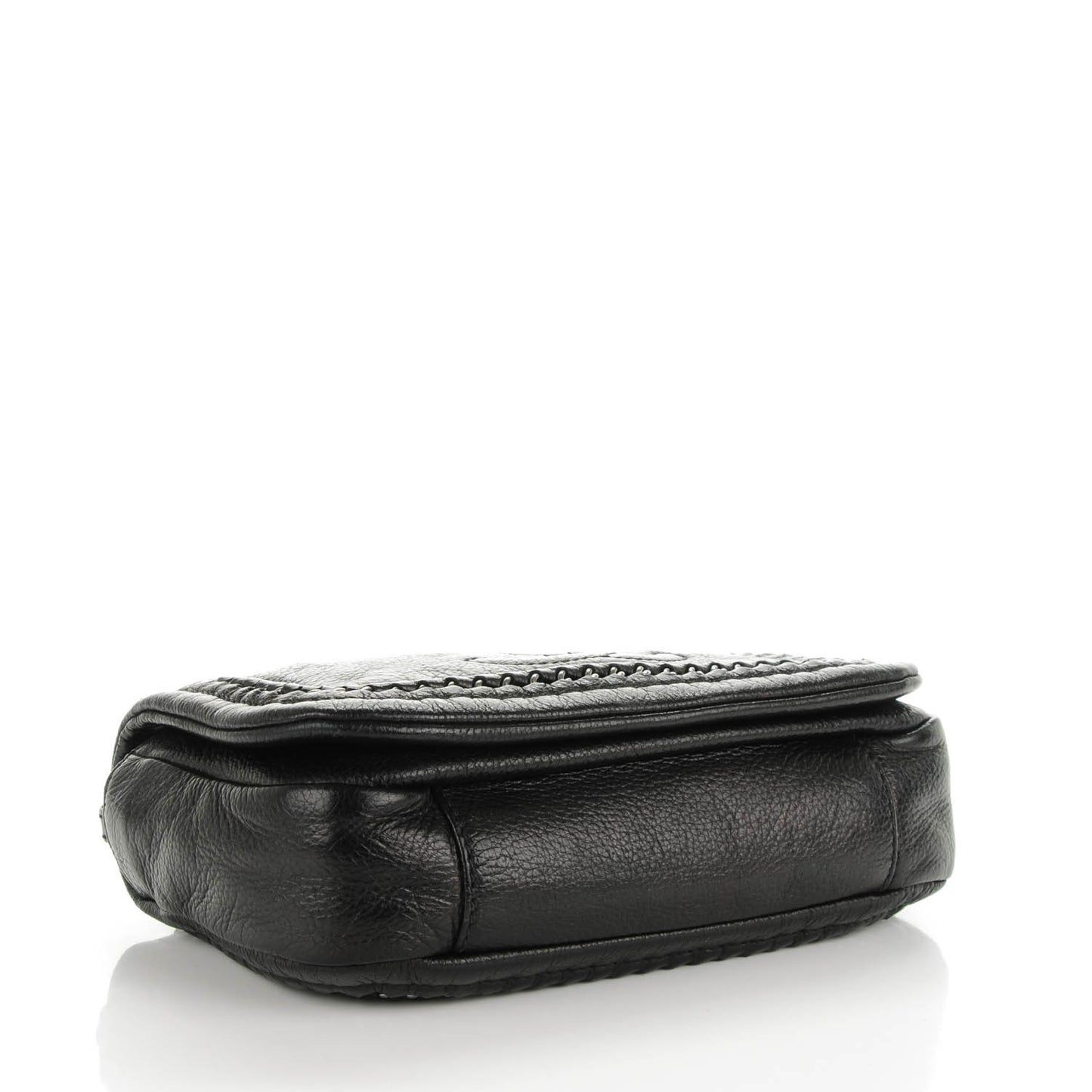 Deerskin Small Luxe Ligne Flap Black