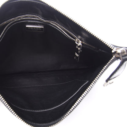 Prada Goatskin Woven Pouch Black Argento 6 of 20