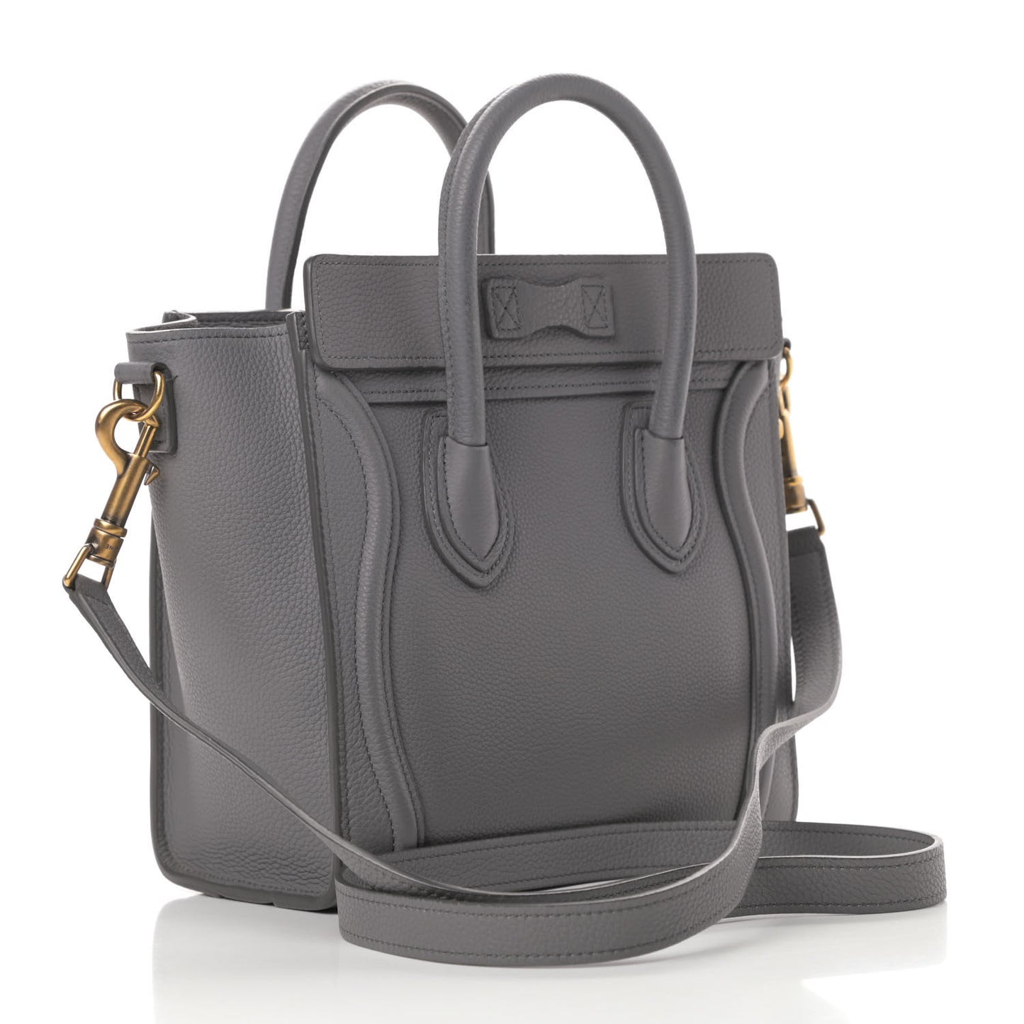 Baby Drummed Calfskin Nano Luggage Kohl