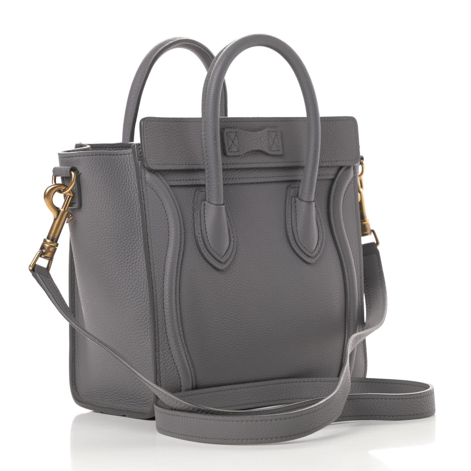 Celine Baby Drummed Calfskin Nano Luggage Kohl 3 of 18
