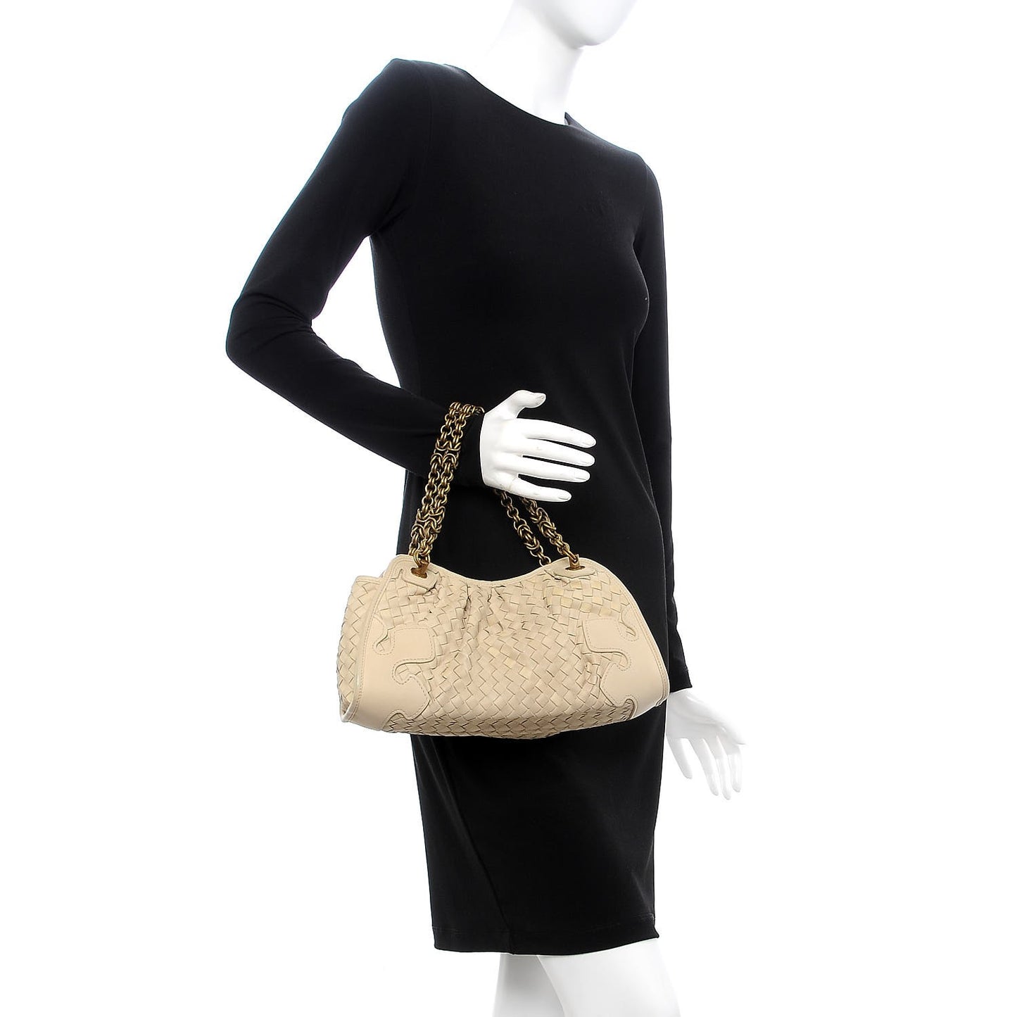 Nappa Intrecciato Small Chain Shoulder Bag Limo