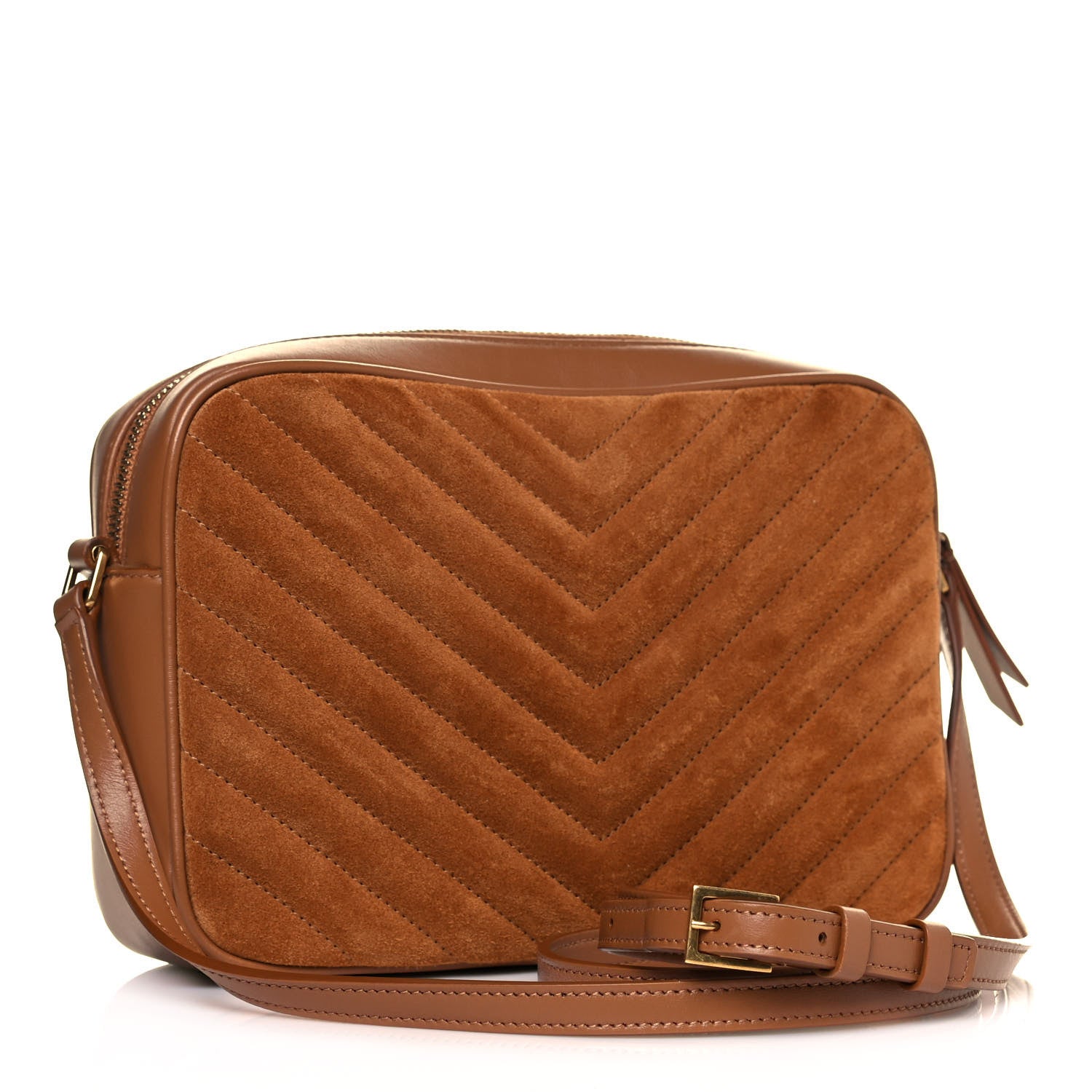Saint Laurent Suede Matelasse Monogram Lou Camera Bag Cinnamon 2 of 11