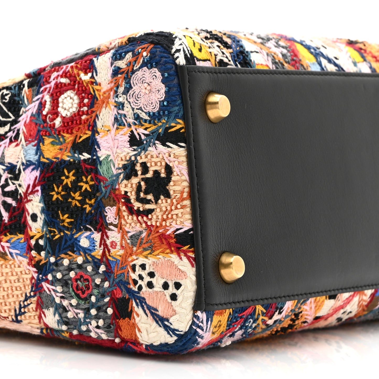 Embroidered Patchwork Peace And Love Medium Lady Dior Multicolor