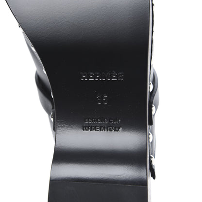 Hermes Calfskin Carlotta Mules 35 Black 7 of 8