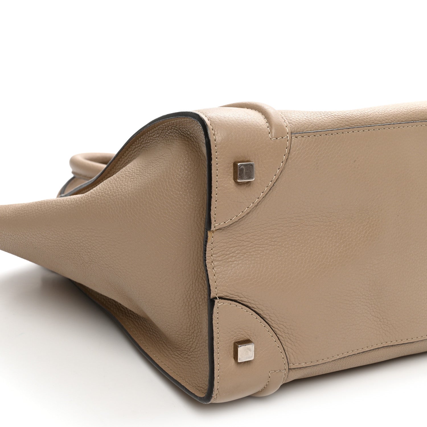 Celine Drummed Calfskin Mini Luggage Dune 8 of 14