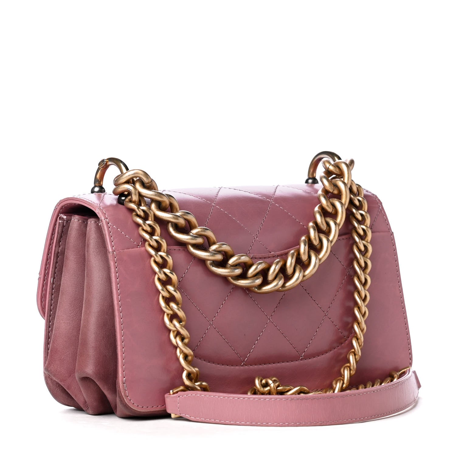 Chanel Glazed Calfskin Quilted Mini Straight Lined Flap Purple 2 of 4